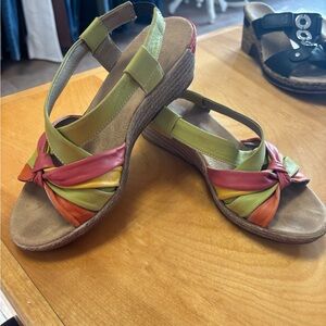 Rieker Multicolor Strappy Wedge Sandals